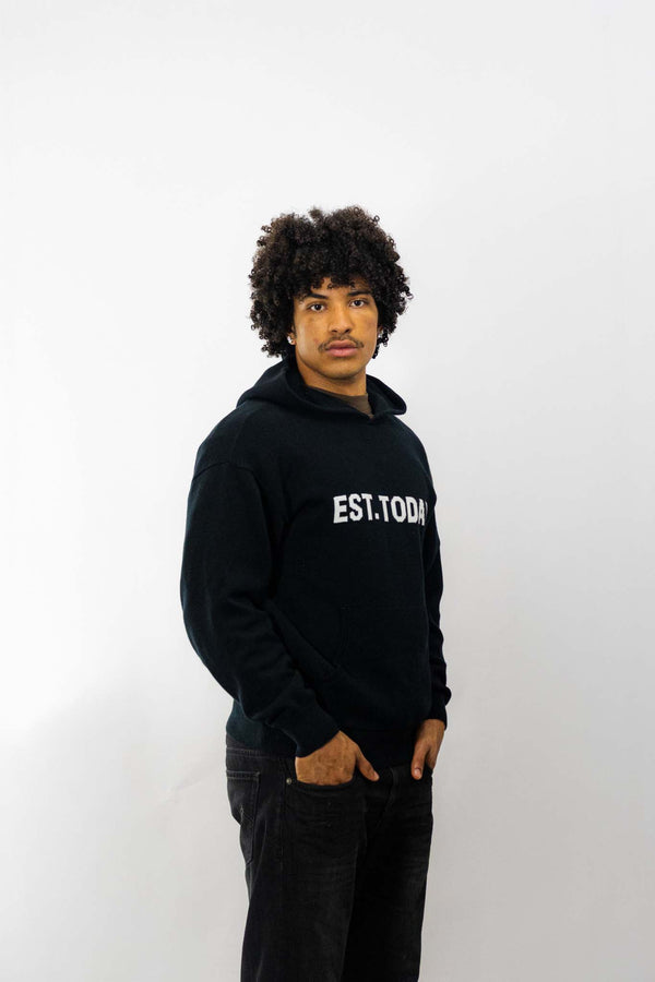 Knit Hoodie - Black